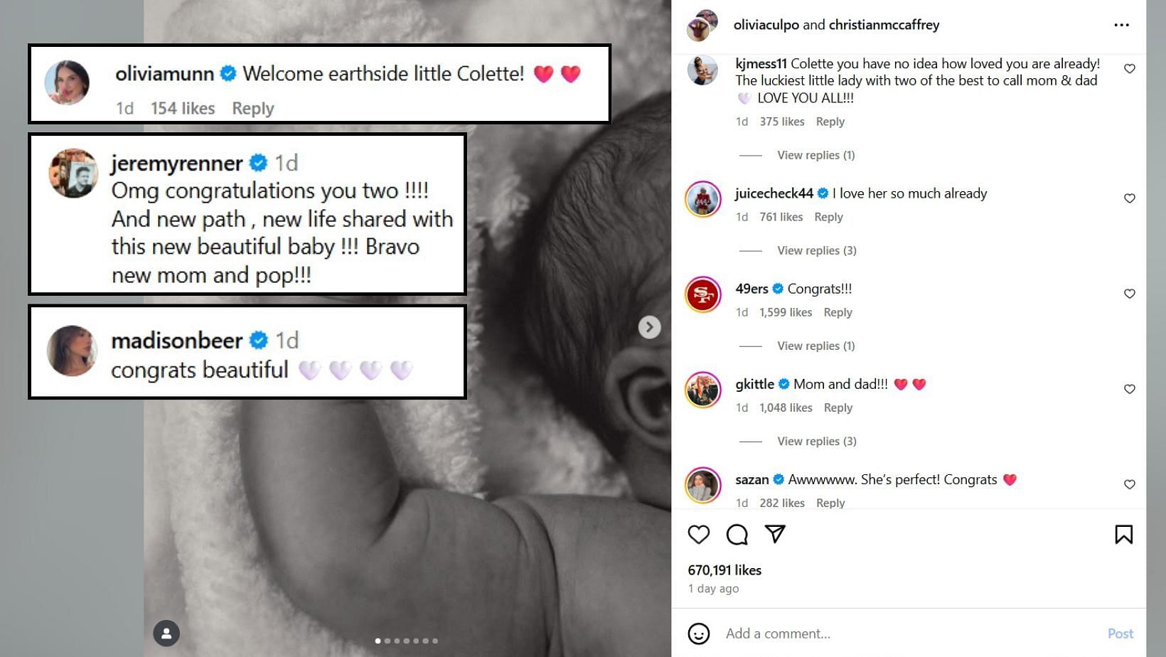 Aaron Rodgers' ex Olivia Munn celebrates birth of Olivia Culpo's daughter (Image Credit: Olivia/IG)